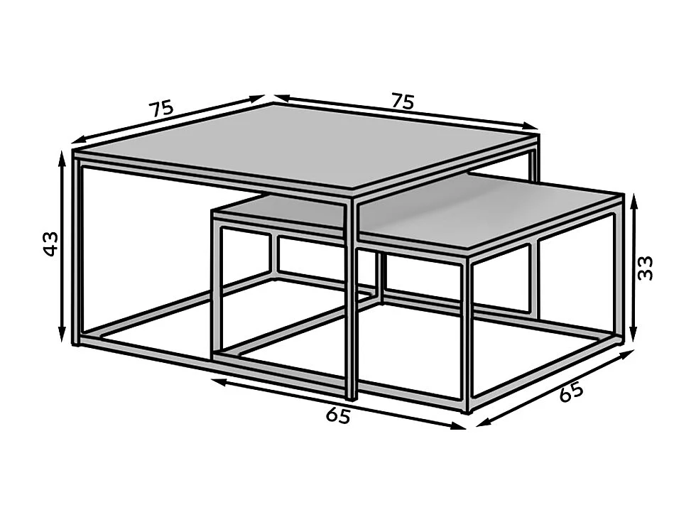 Tables basses gigognes Kama Bois et Noir