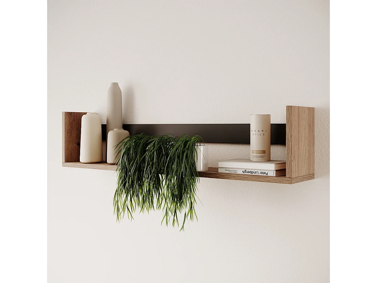 Etagère murale Elvire Bois et Noir