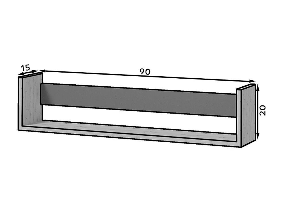 Etagère murale Elvire Bois et Noir
