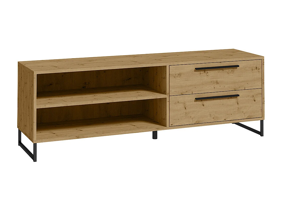Elvire TV-meubel met 2 laden 150 cm Hout en Zwart
