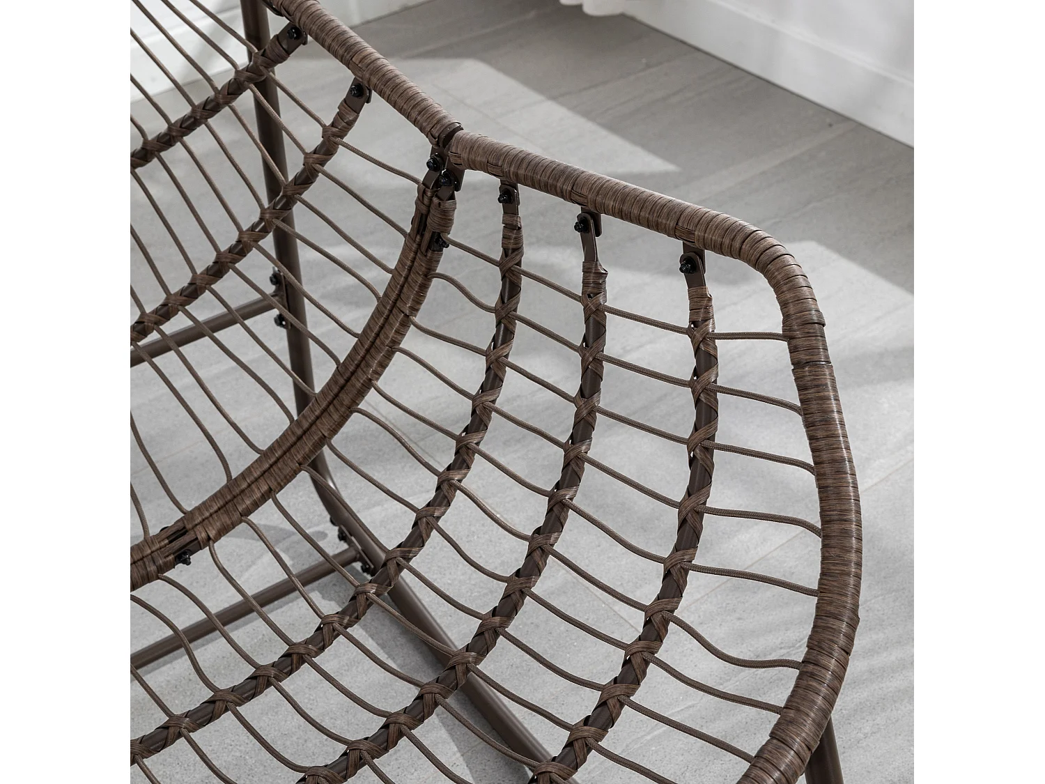 Schommelstoel met gewatteerd kussen,rotan stoel met stalen frame,lounge stoel,voor woonkamer,slaapkamer,kantoor,tuin,111cmx94,5cmx80cm,Groen