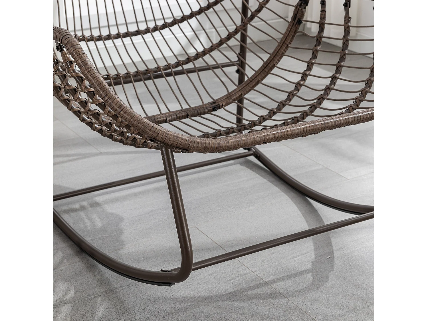 Schommelstoel met gewatteerd kussen,rotan stoel met stalen frame,lounge stoel,voor woonkamer,slaapkamer,kantoor,tuin,111cmx94,5cmx80cm,Groen