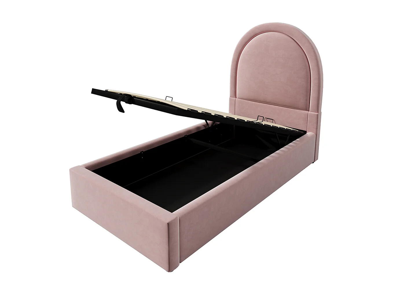 Lit d'enfant rembourré,Lit simple avec motif cosmique, 90 x 200 cm, Rose,Velours pour garçons & filles ,Sans matelas