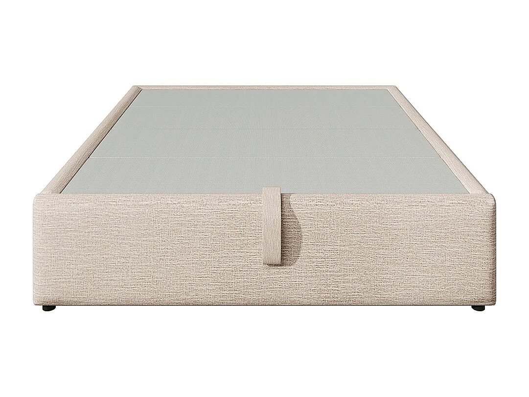 Cama estofada Cama de casal 160×200 cm, Berço Estrutura de cama com USB-C e estrado de ripas em toda a superfície, Sem cabeceira, Algodão, Cinzento, Sem colchão