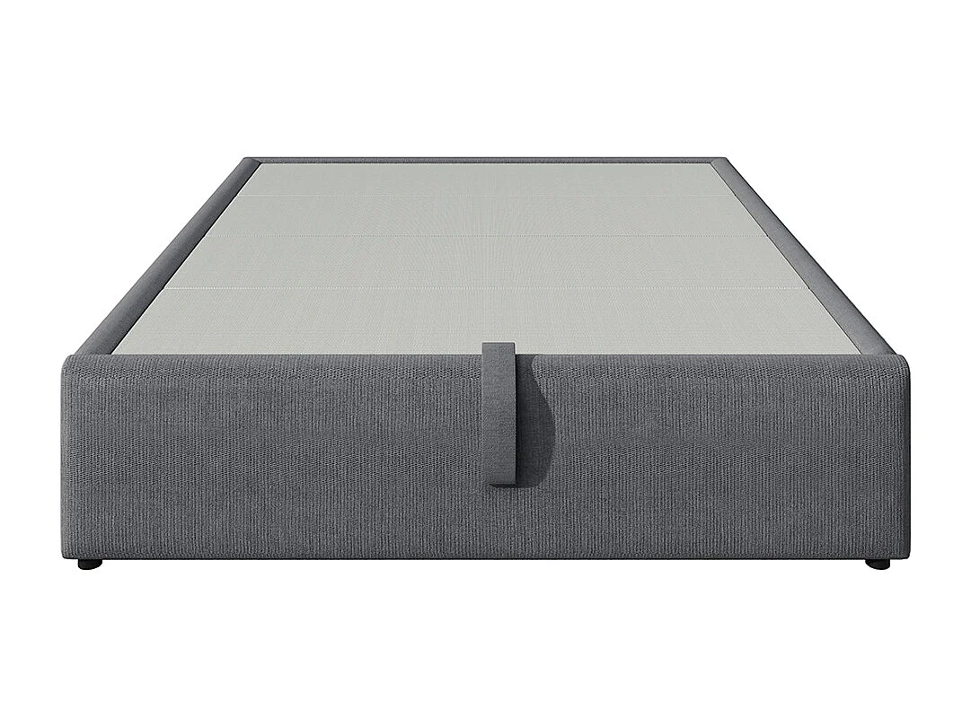 Gestoffeerd bed, tweepersoonsbed 140×200 cm, opbergbed, bedframe met USB-C en volvlak lattenbodem, zonder hoofdbord, katoen, grijs, zonder matras