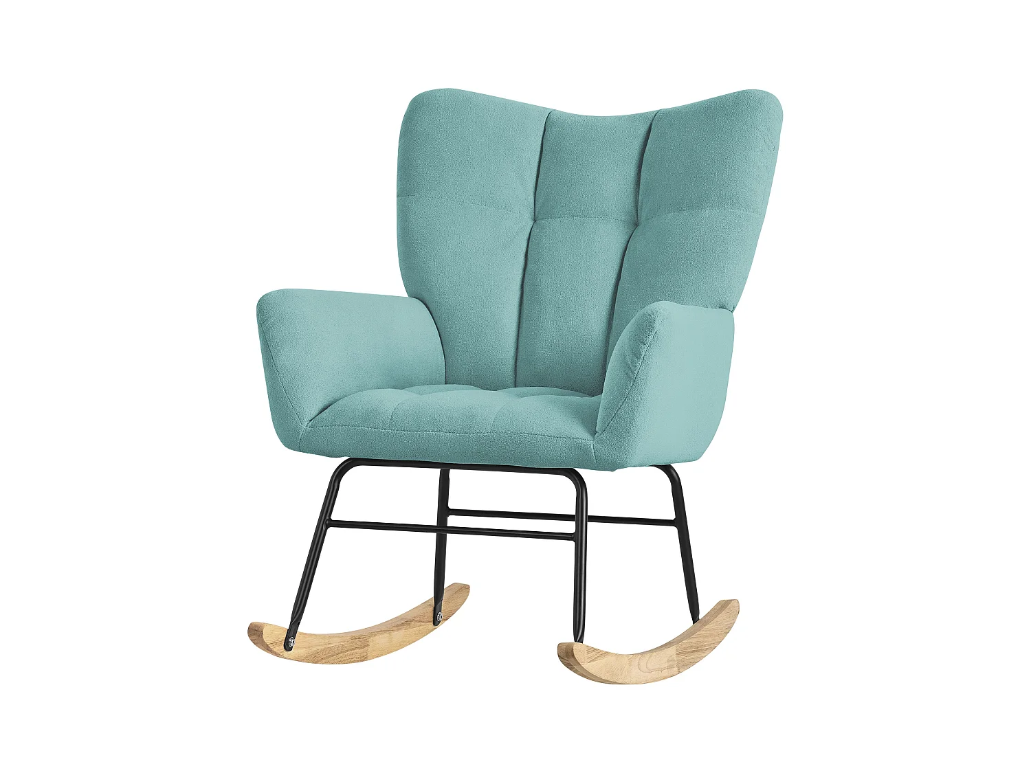 ML-Design Fauteuil à Bascule Sauge, avec Housse en Tissu Éponge, Structure en Acier à Coucher