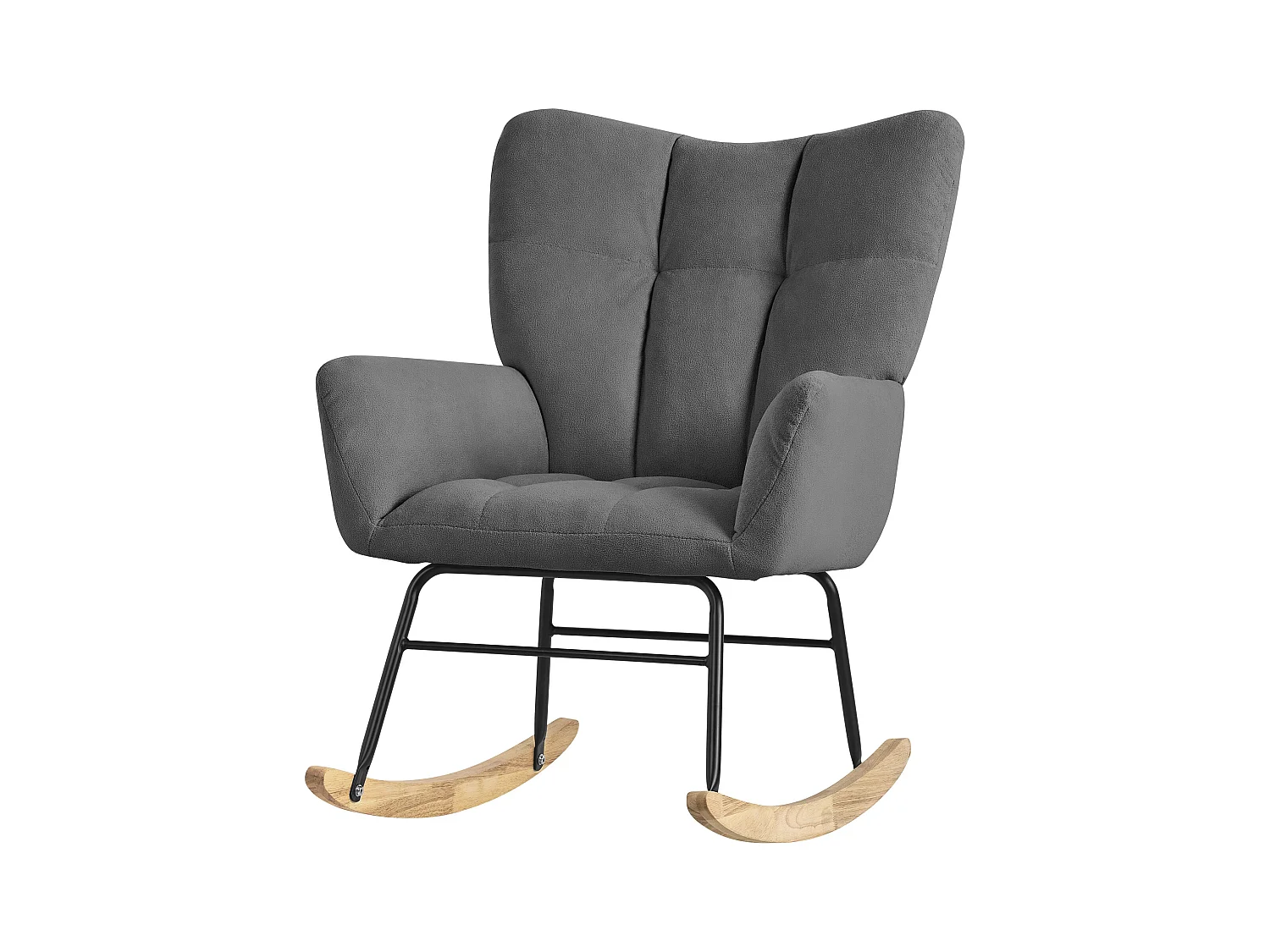 ML-Design Fauteuil à Bascule Gris Foncé, avec Housse en Tissu Éponge, Structure en Acier