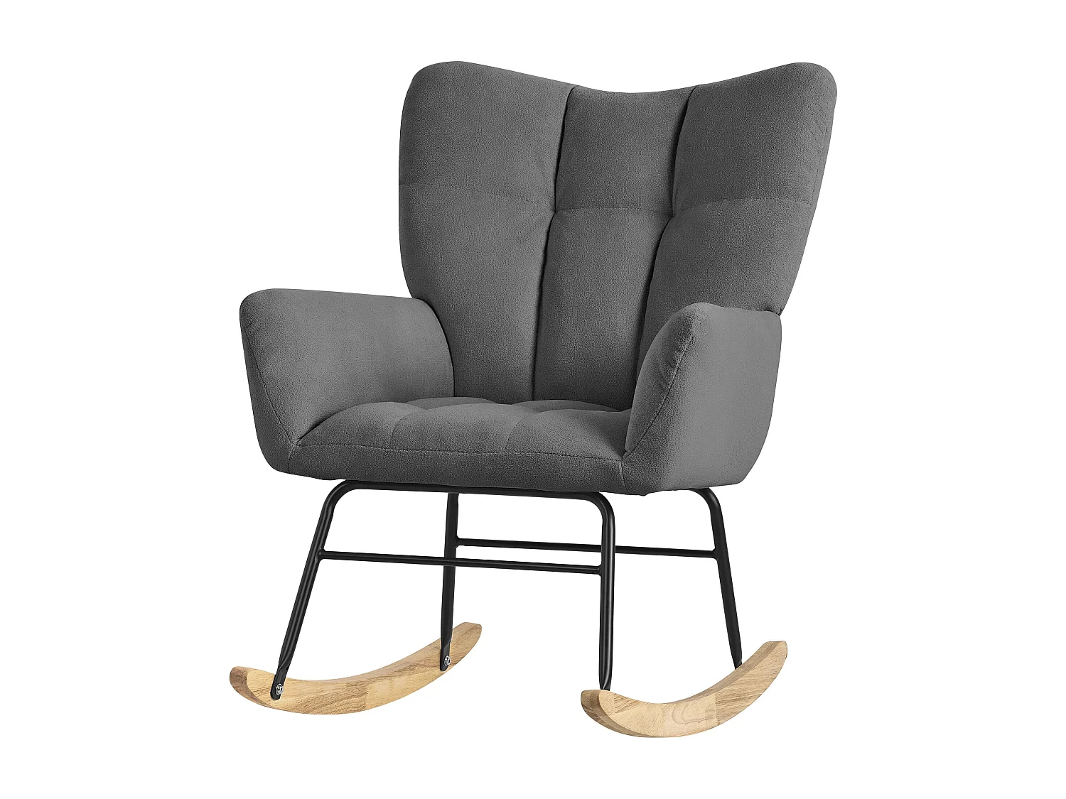 ML-Design Sedia a dondolo grigio scuro, con rivestimento in spugna, struttura in acciaio