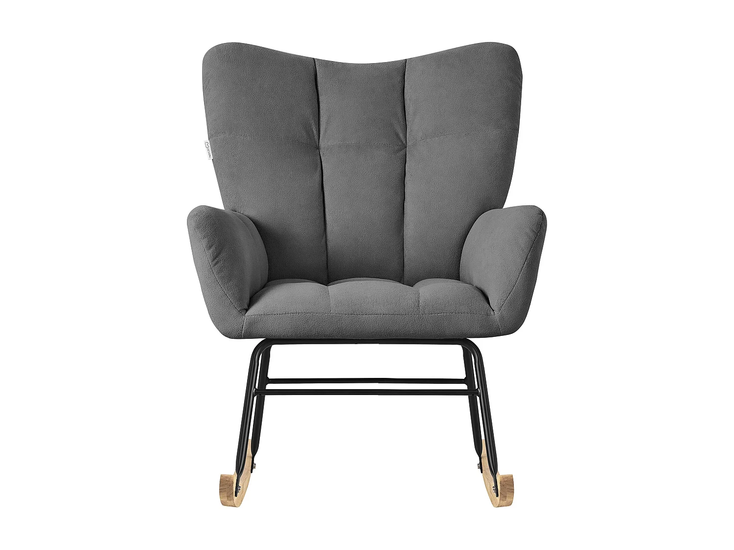 ML-Design Sedia a dondolo grigio scuro, con rivestimento in spugna, struttura in acciaio