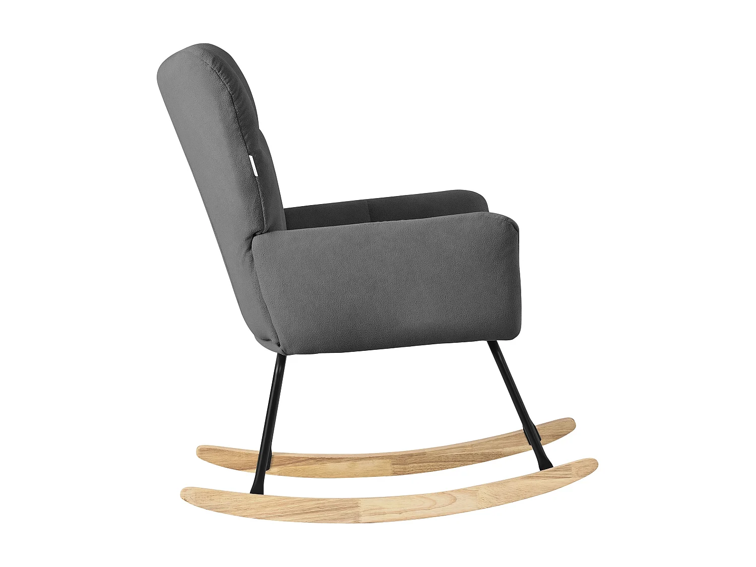 ML-Design Sedia a dondolo grigio scuro, con rivestimento in spugna, struttura in acciaio