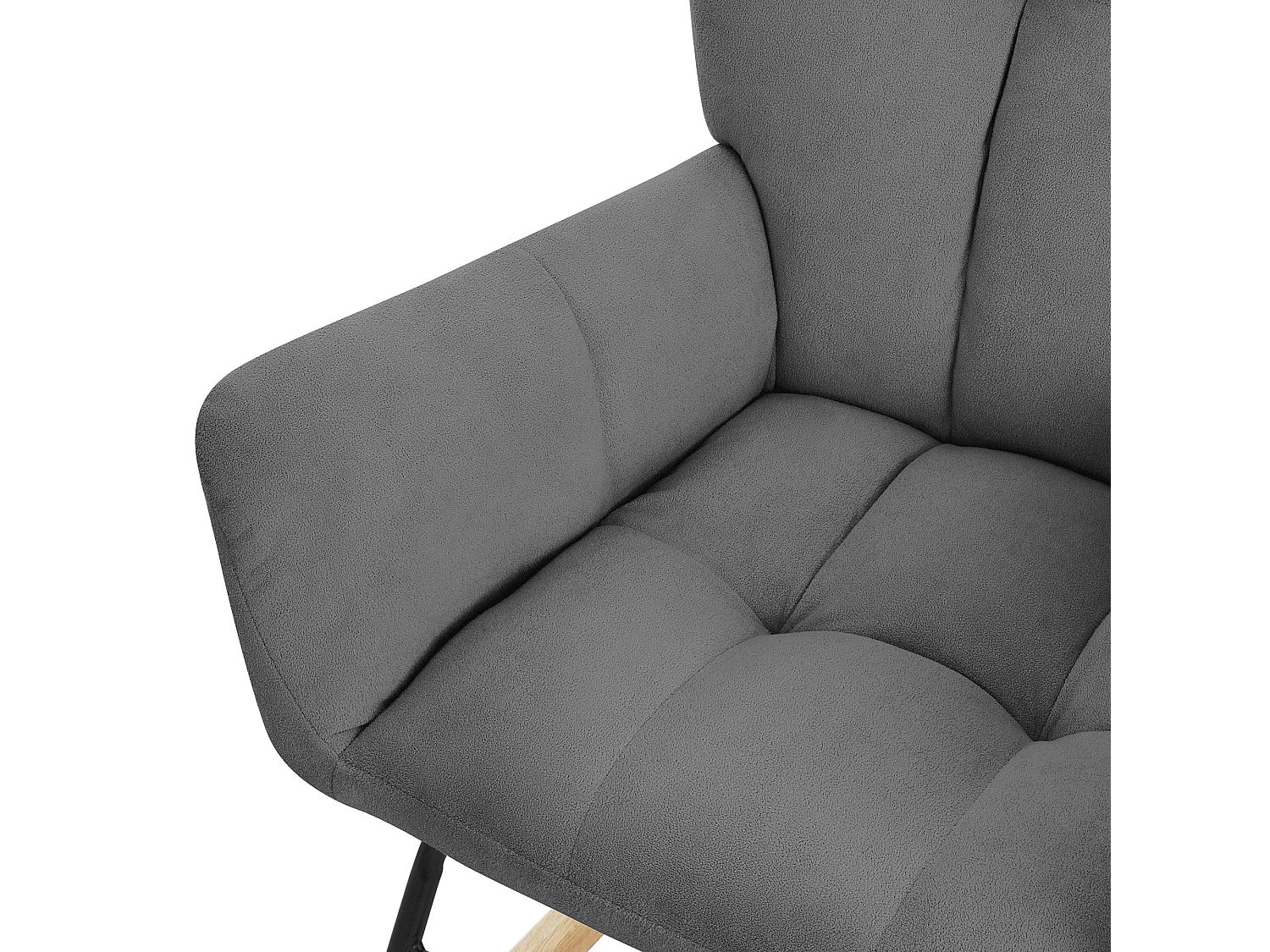 ML-Design Sedia a dondolo grigio scuro, con rivestimento in spugna, struttura in acciaio