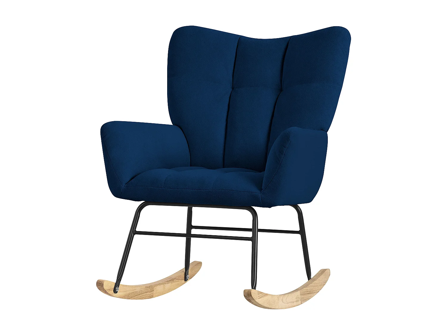 ML-Design Sedia a dondolo blu scuro, con rivestimento in spugna, struttura in acciaio