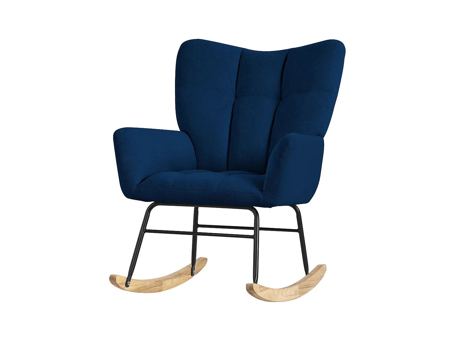 ML-Design Fauteuil à Bascule Bleu Foncé, avec Housse en Tissu Éponge, Structure en Acier