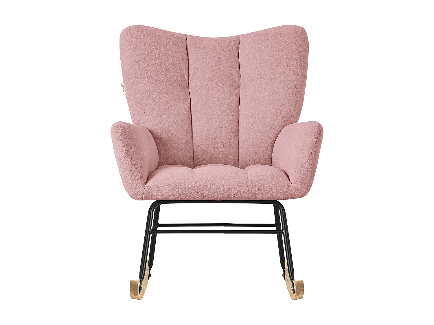 ML-Design Fauteuil à Bascule Rose, avec Housse en Tissu Éponge, Structure en Acier à Coucher