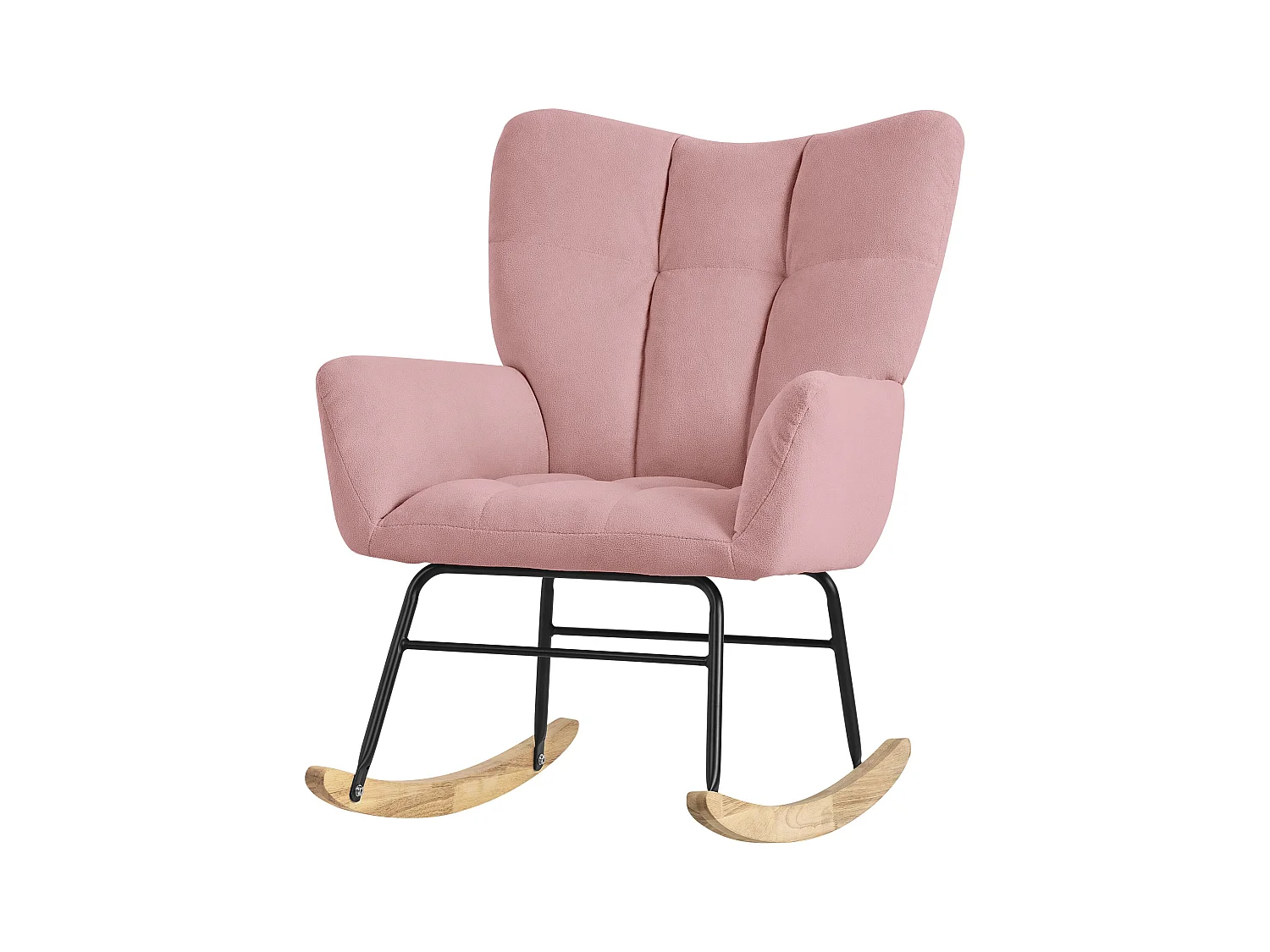 ML-Design Fauteuil à Bascule Rose, avec Housse en Tissu Éponge, Structure en Acier à Coucher