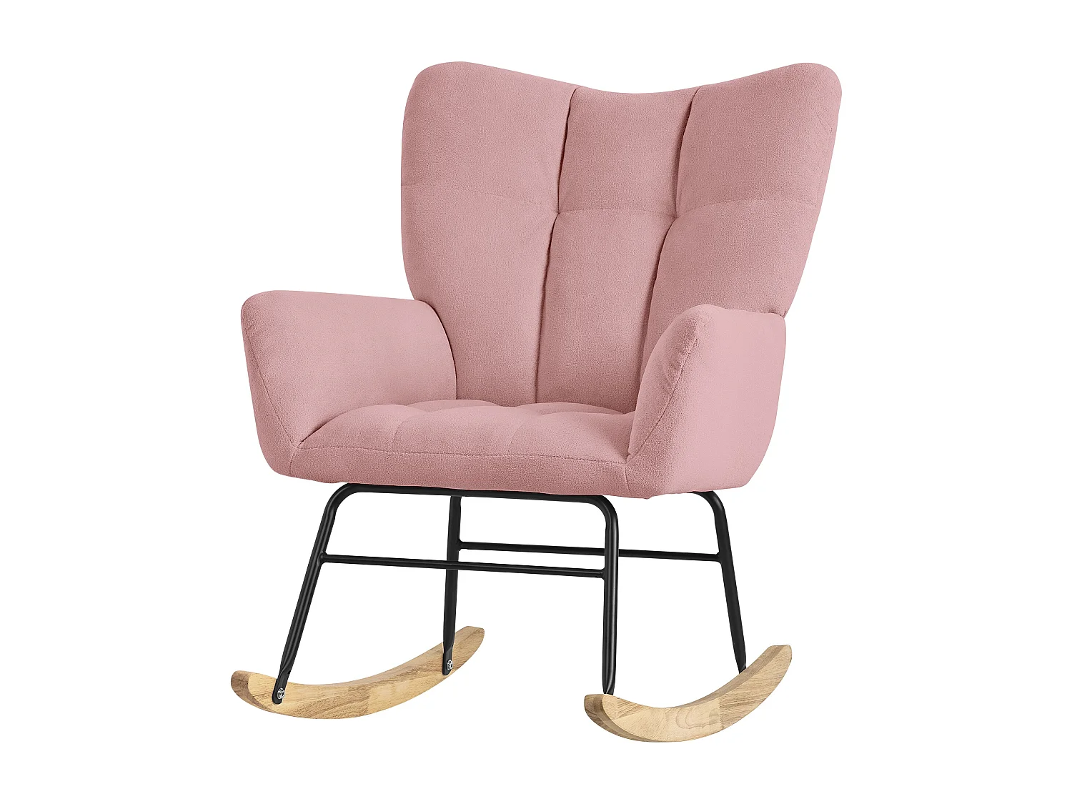 ML-Design Fauteuil à Bascule Rose, avec Housse en Tissu Éponge, Structure en Acier à Coucher