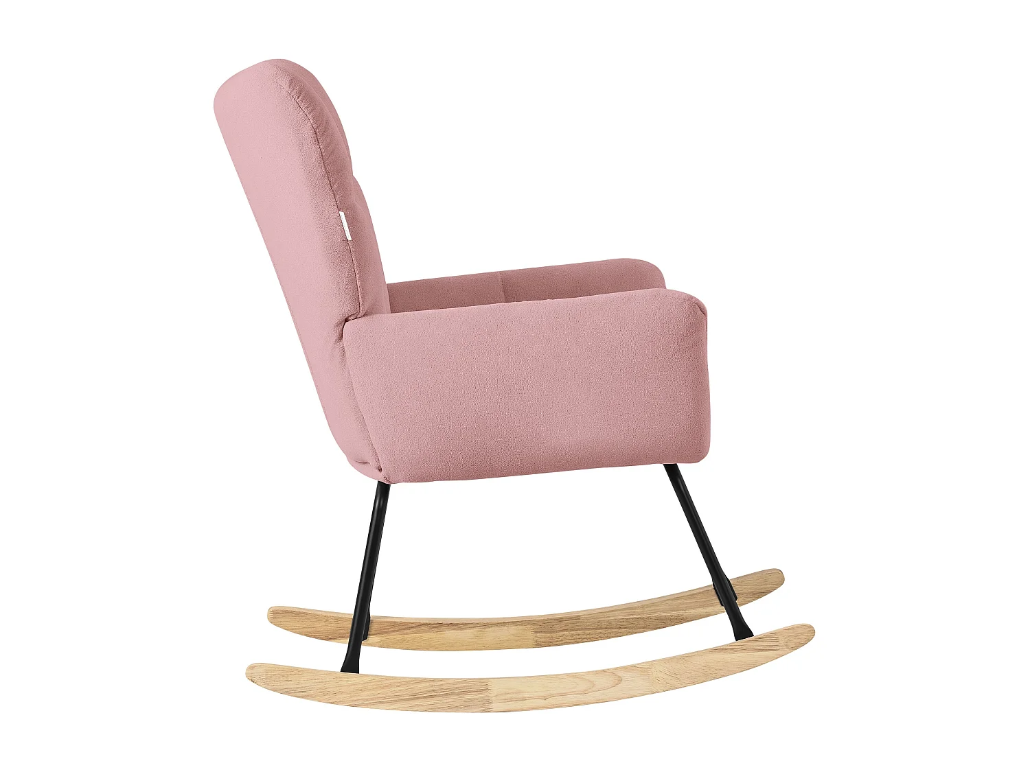 ML-Design Fauteuil à Bascule Rose, avec Housse en Tissu Éponge, Structure en Acier à Coucher