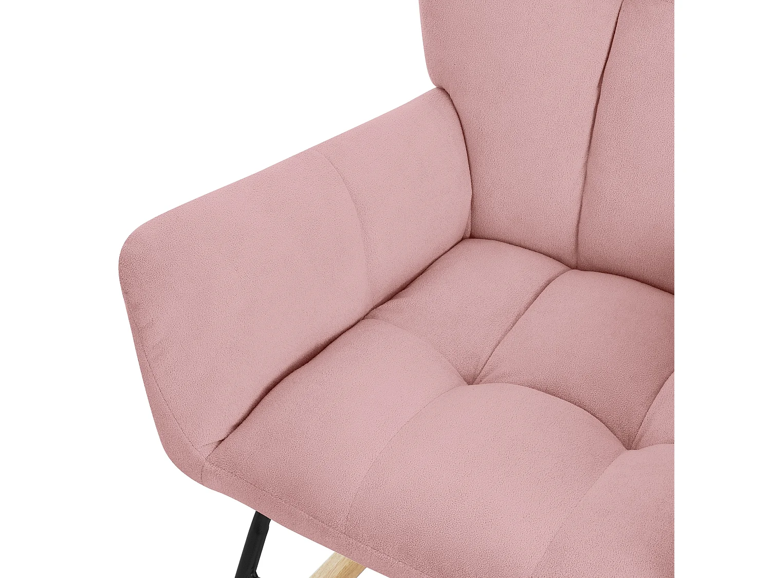 ML-Design Fauteuil à Bascule Rose, avec Housse en Tissu Éponge, Structure en Acier à Coucher