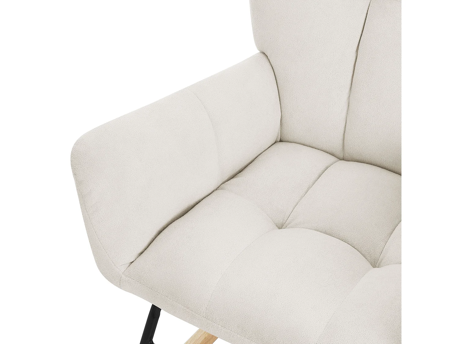 ML-Design Fauteuil à Bascule Beige, avec Housse en Tissu Éponge, Structure en Acier à Coucher
