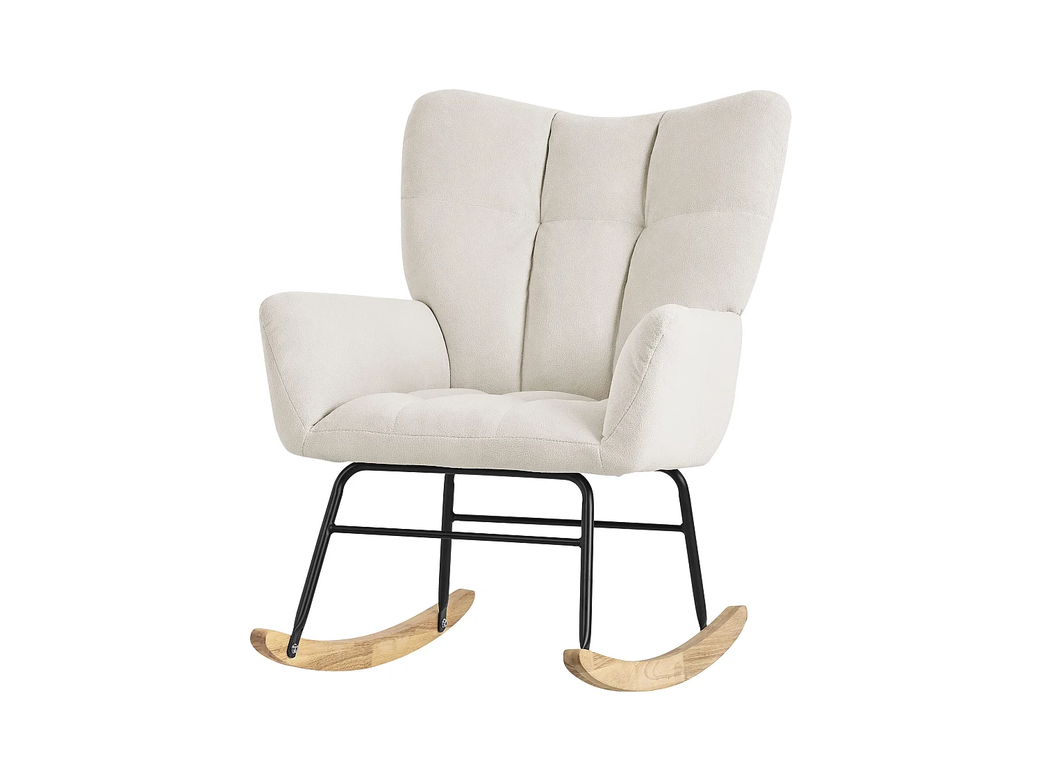 ML-Design Mecedora Beige, con Funda de Tejido, Estructura de Acero para Dormir