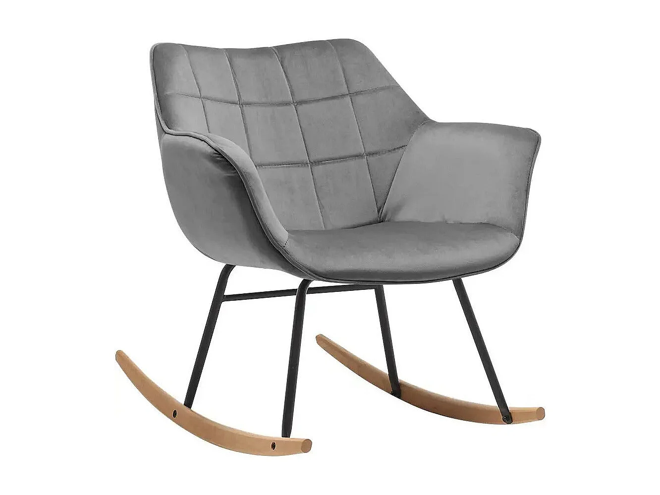 Fauteuil à bascule chaise métal marron 63 x 80 x 73 cm FAB09008