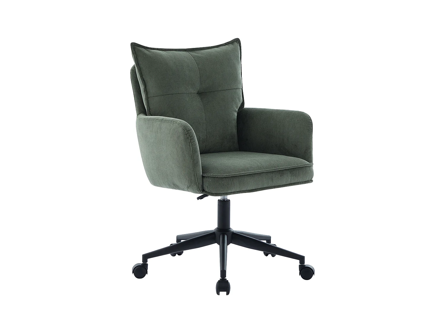 Chaise de bureau - Velours côtelé - Vert et noir - Hauteur réglable - BATARU de Pascal Morabito