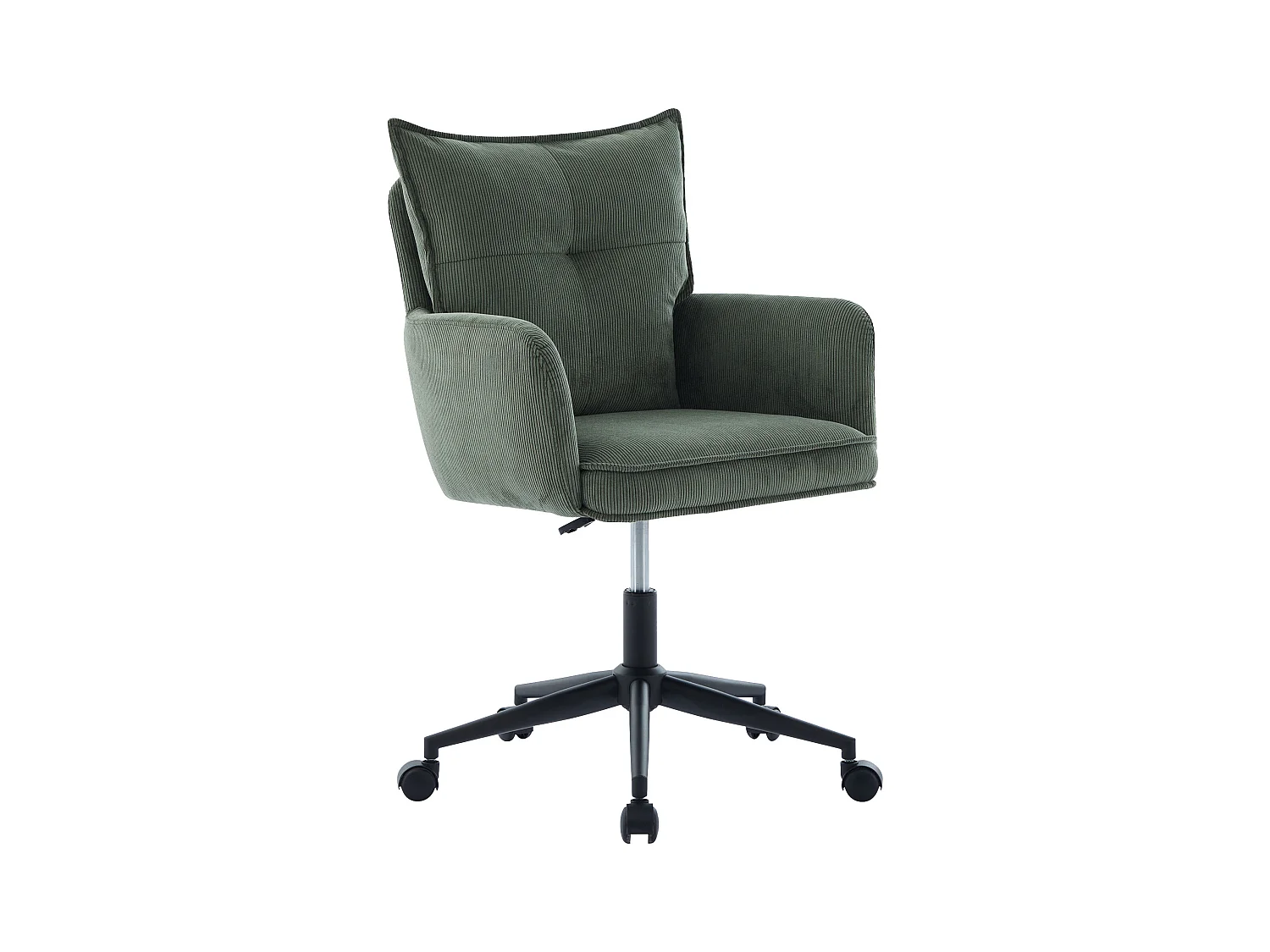 Chaise de bureau - Velours côtelé - Vert et noir - Hauteur réglable - BATARU de Pascal Morabito