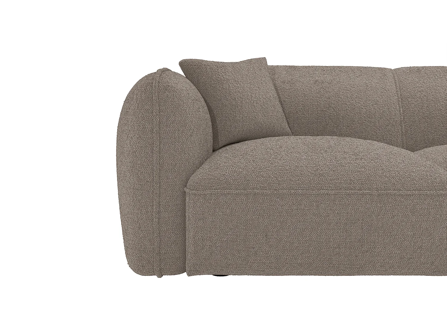 Canapé d'angle droit en tissu chenille taupe CAMILIO de Maison Céphy