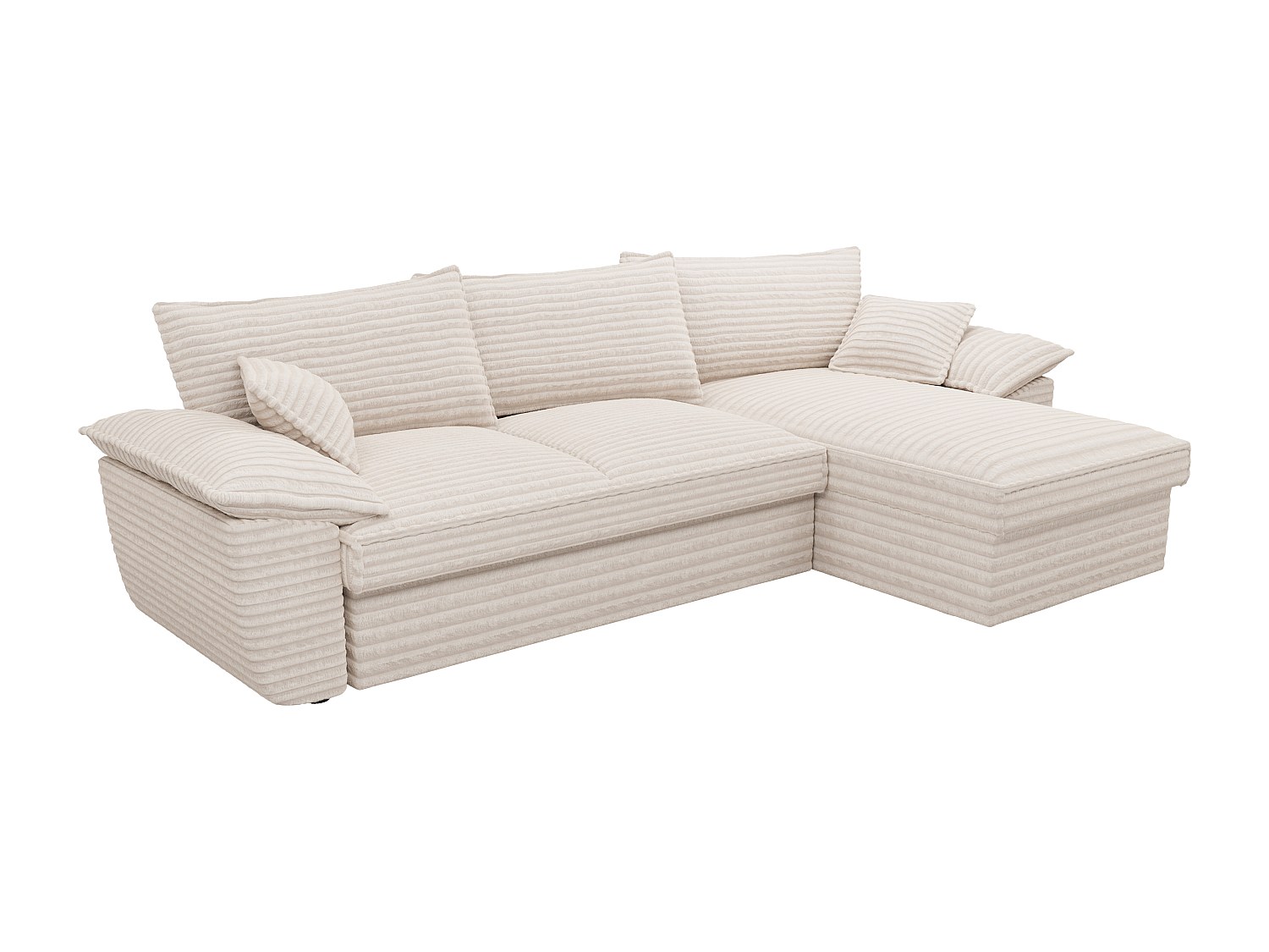 Ecksofa mit Schlaffunktion - Ecke rechts - grob gerippter Cord - Beige - GU günstig online kaufen