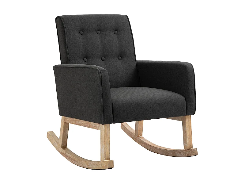 Fauteuil à bascule rocking bois marron 63 x 77 x 90 cm FAL101543