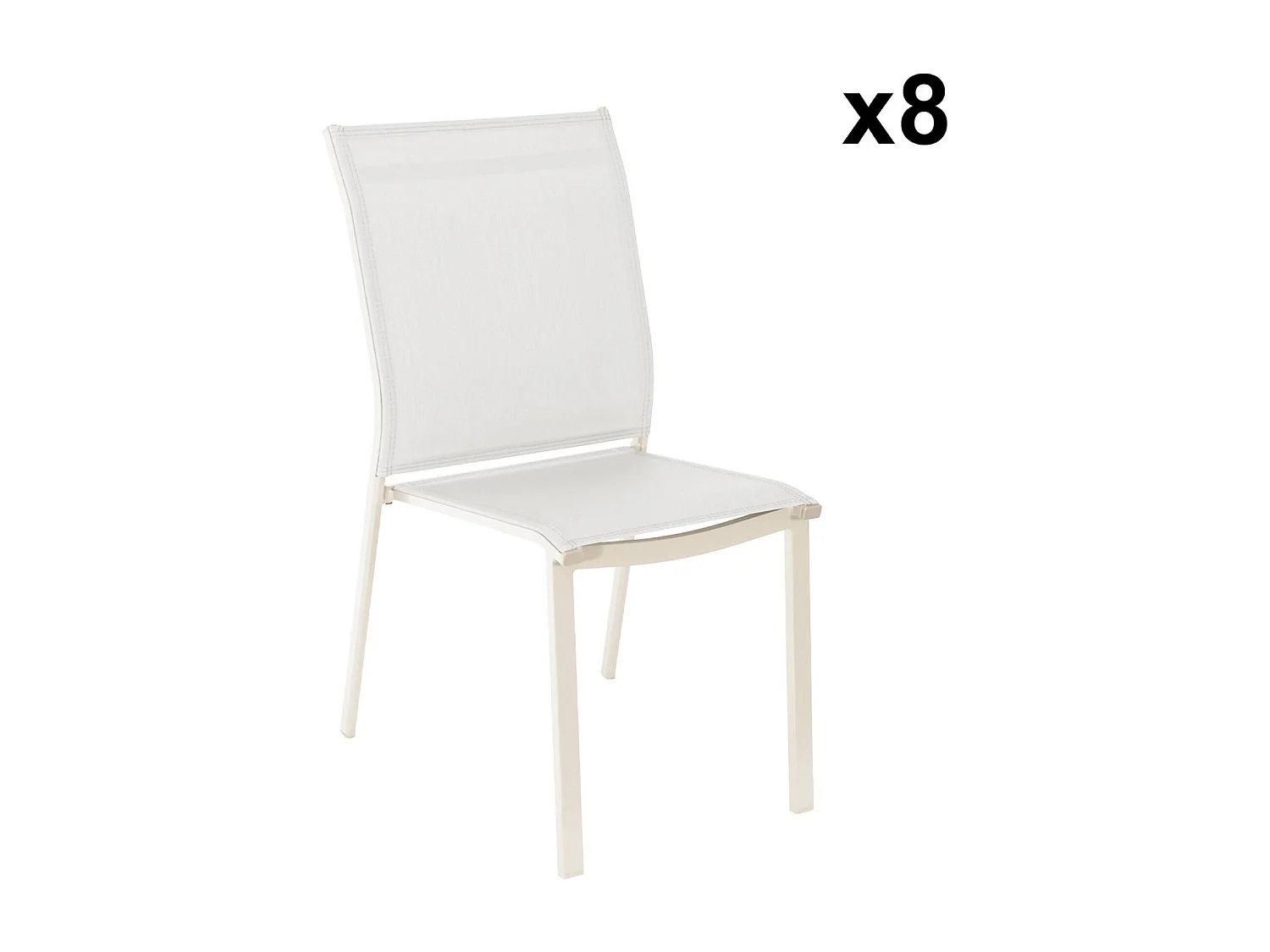 Set tavolo allungabile in alluminio con 8 sedie e 2 poltrone, beige