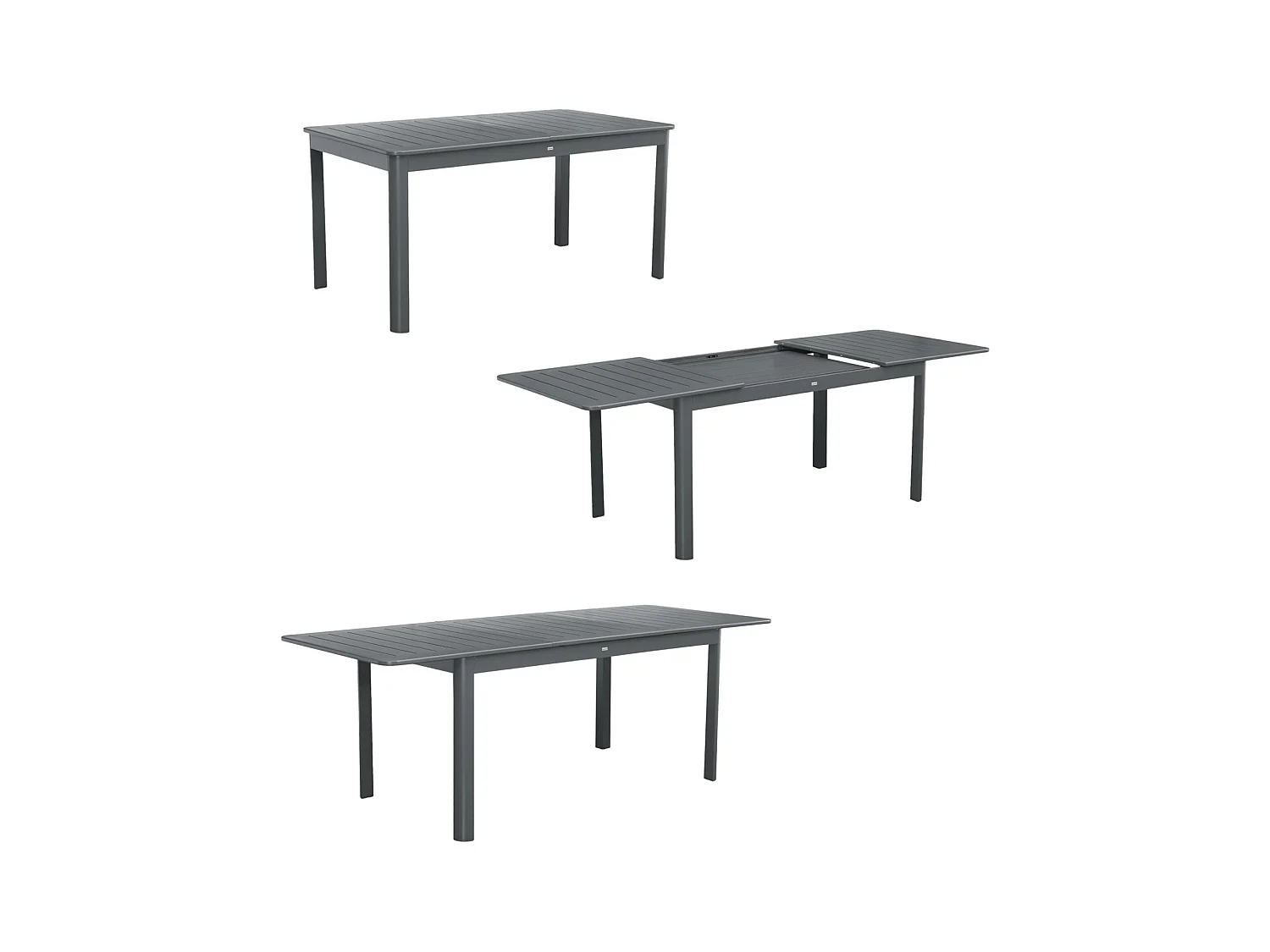 Tavolo da giardino allungabile in alluminio con 4 sedie e 2 poltrone,