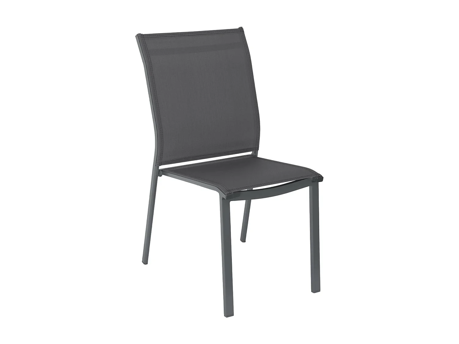 Table de jardin extensible aluminium + 6 assises anthracite. 4 chaises. 2 fauteuils. 6 places. textilène