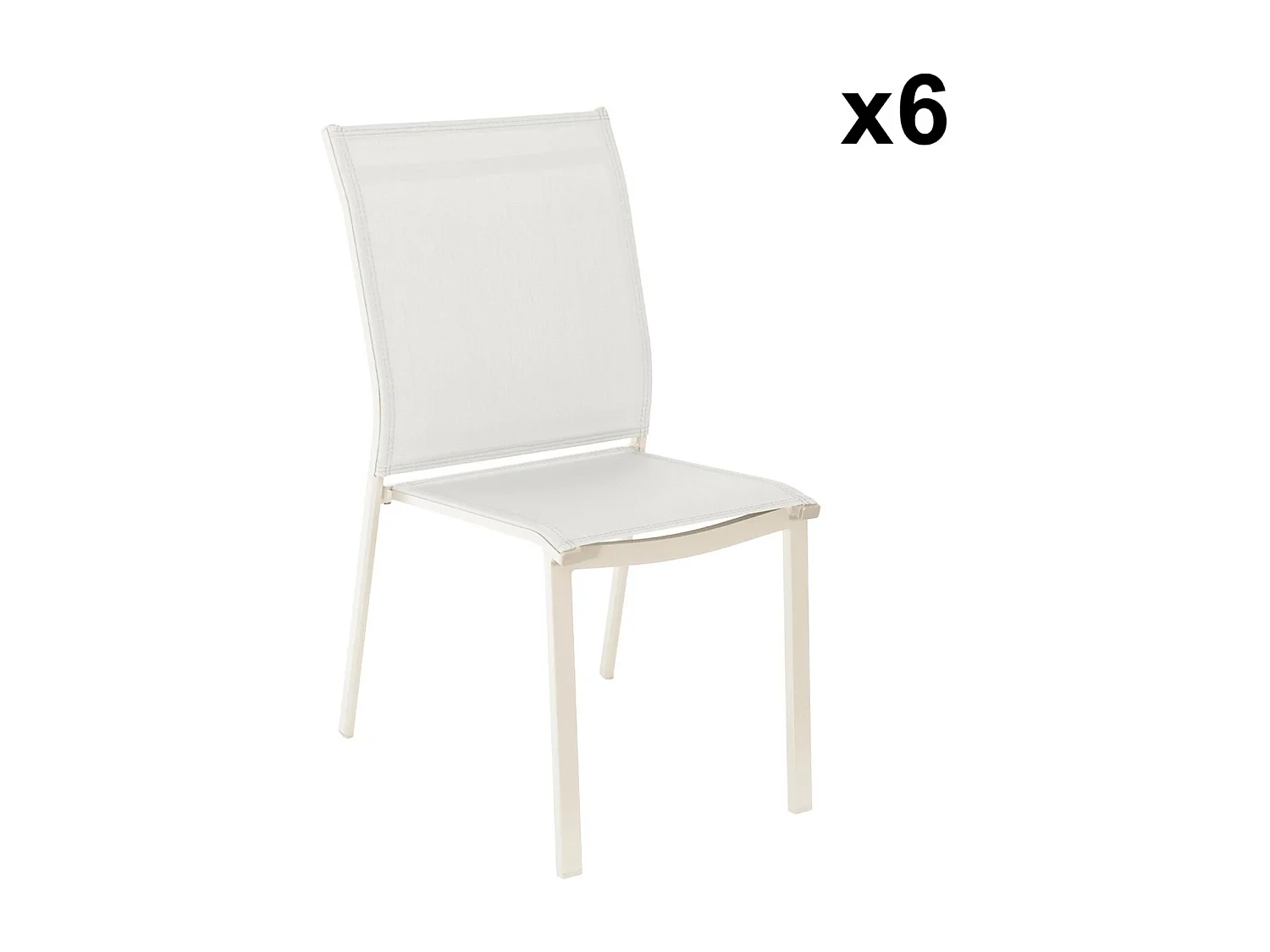 Mesa de jardín extensible de aluminio con 8 sillas beige