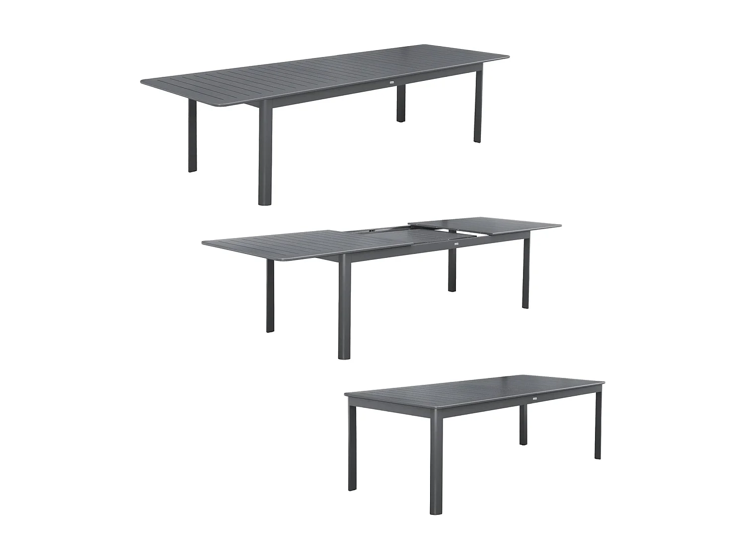 Mesa de jardín extensible de aluminio con 10 sillas antracita