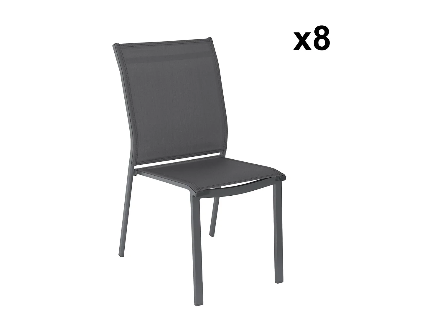 Mesa de jardín extensible de aluminio con 10 sillas antracita