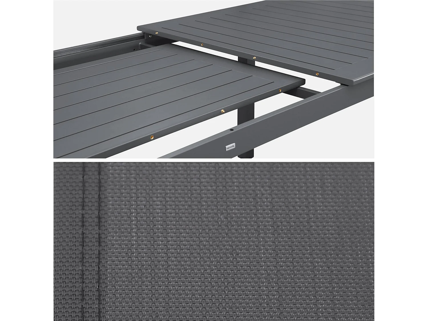 Mesa de jardín extensible de aluminio con 10 sillas antracita