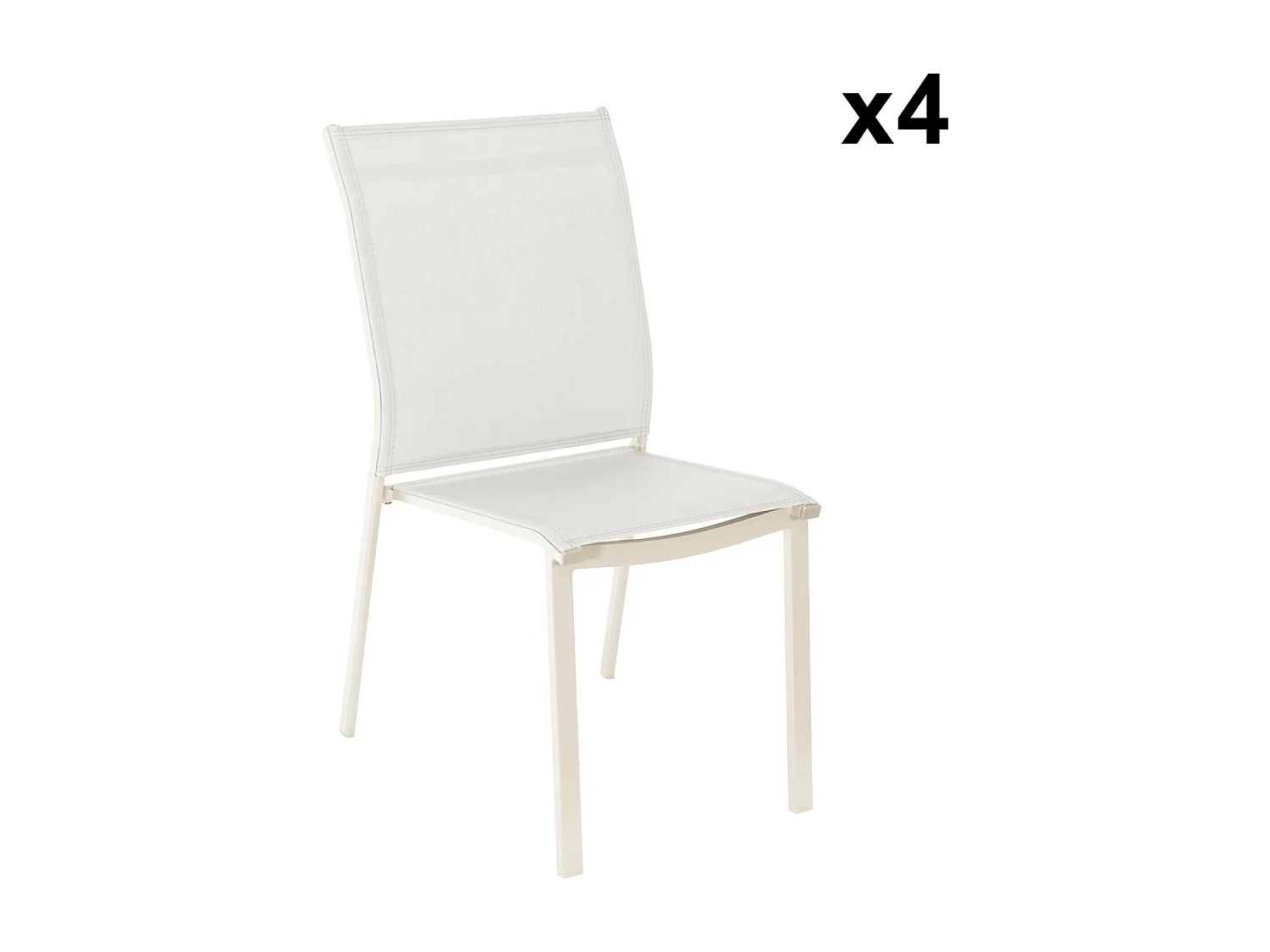 Mesa de jardín extensible de aluminio con 6 sillas beige