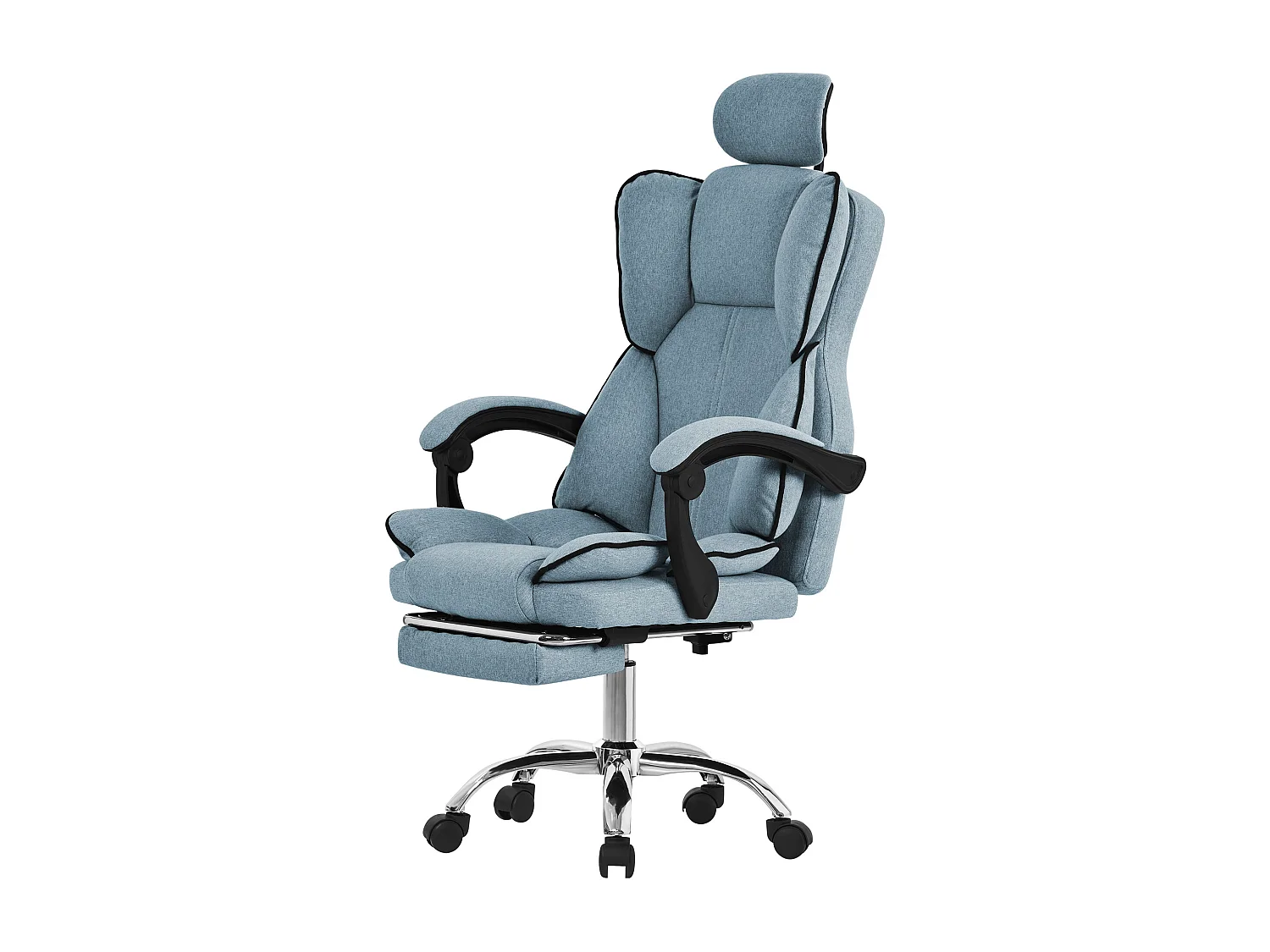 ML-Design Chaise de Bureau Ergonomique, Bleu, Réglable en Hauteur avec Dossier Haut