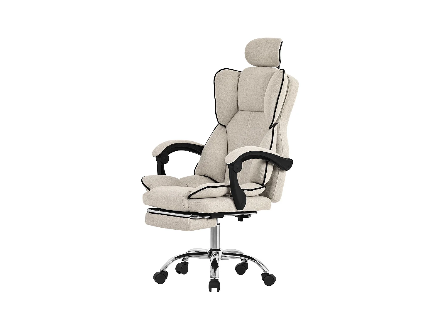 ML-Design Chaise de Bureau Ergonomique, Beige, Réglable en Hauteur avec Dossier Haut
