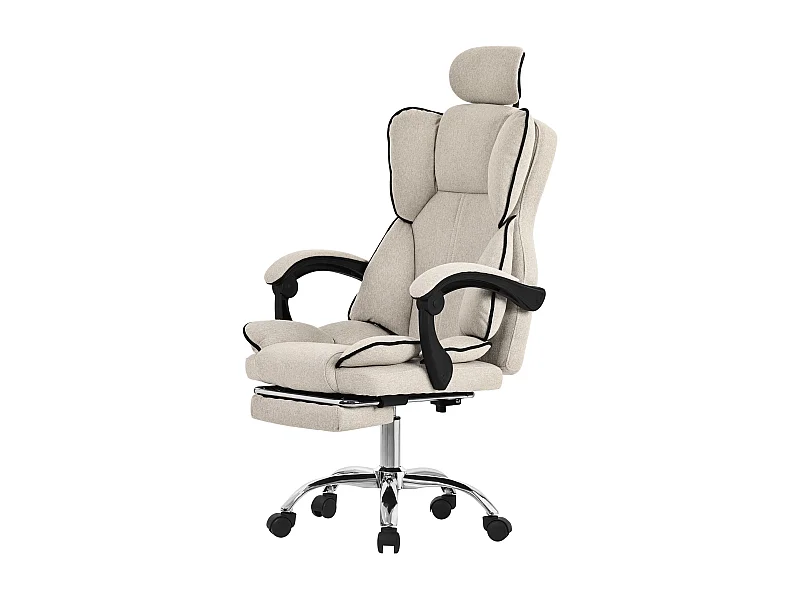 ML-Design Sedia ergonomica da ufficio, Beige, Altezza regolabile con schienale alto
