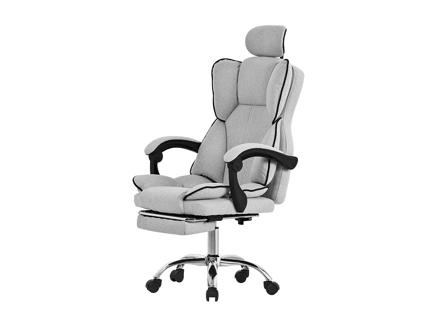 ML-Design Silla de oficina ergonómica, gris claro, regulable en altura con respaldo alto