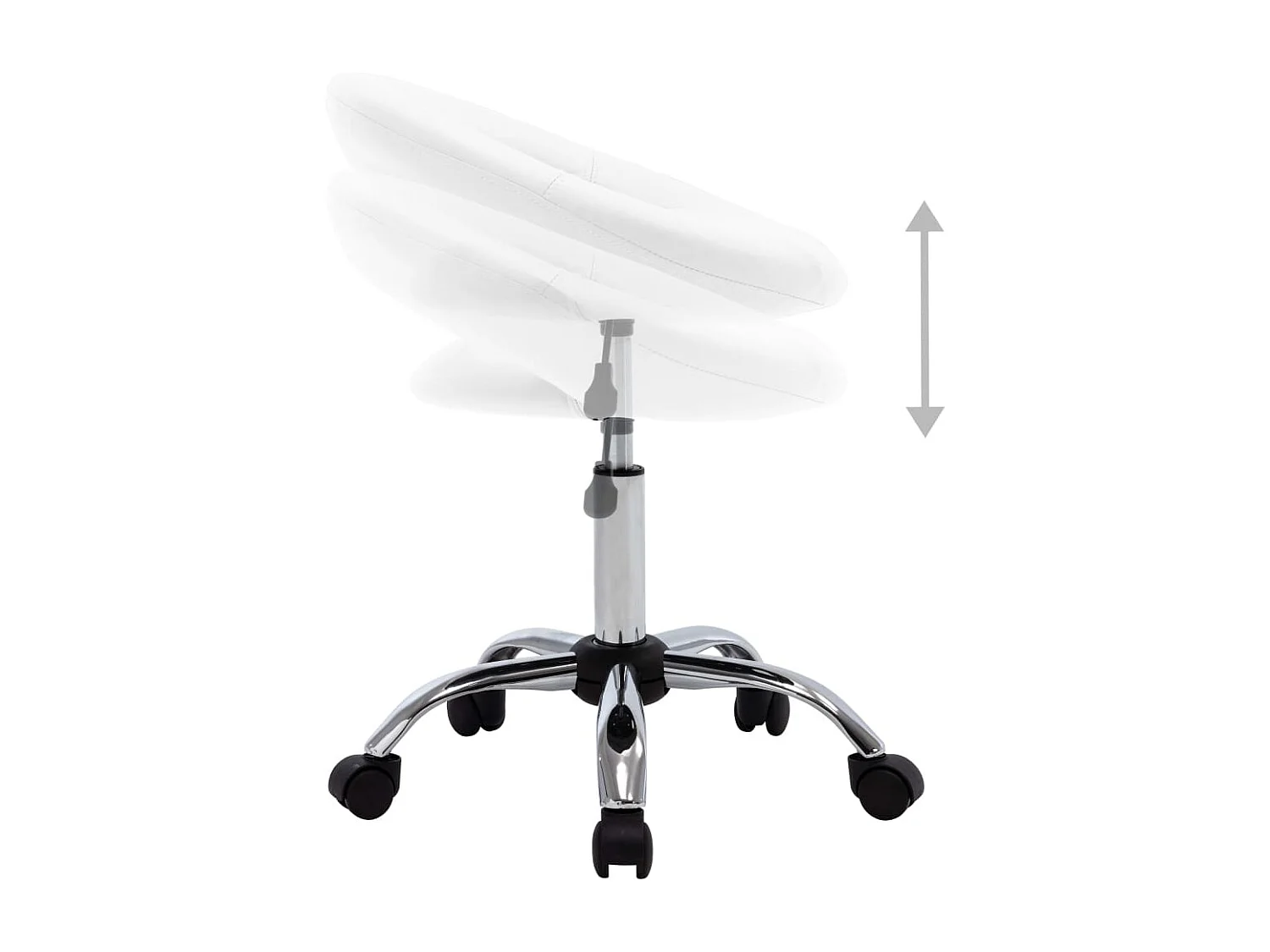 Prolenta Premium -  Chaise de travail roulante Blanc Similicuir