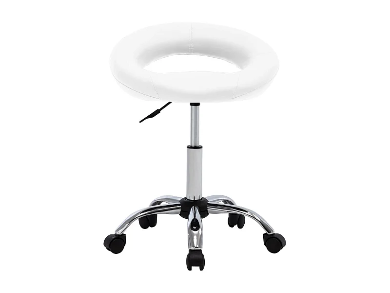 Prolenta Premium -  Silla de trabajo con ruedas cuero sintético blanco