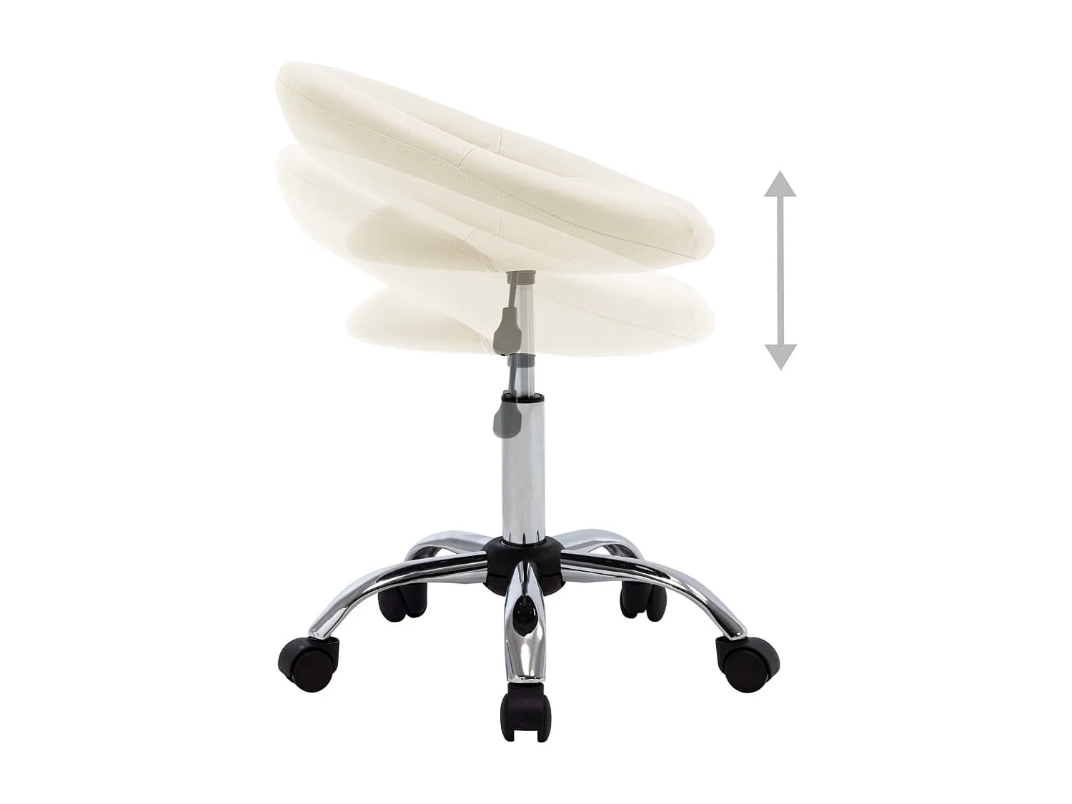 Prolenta Premium -  Silla de trabajo con ruedas cuero sintético crema