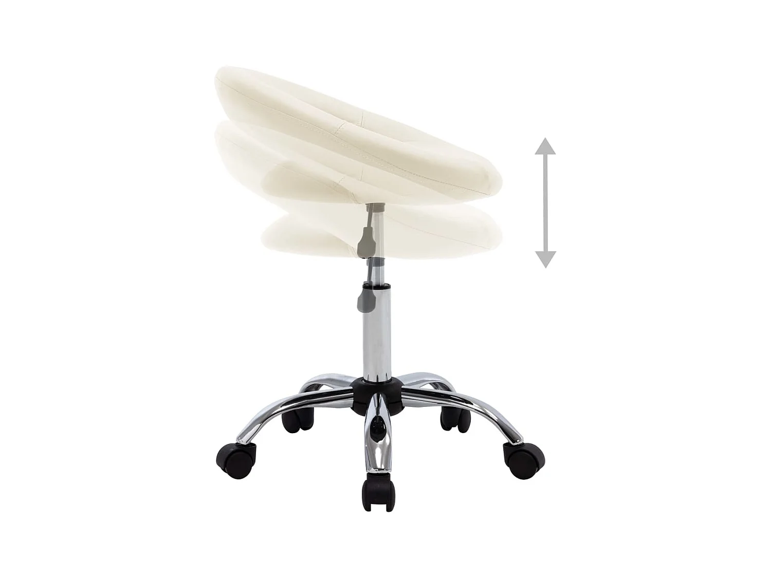 Prolenta Premium -  Werkstoel rollend kunstleer crèmekleurig