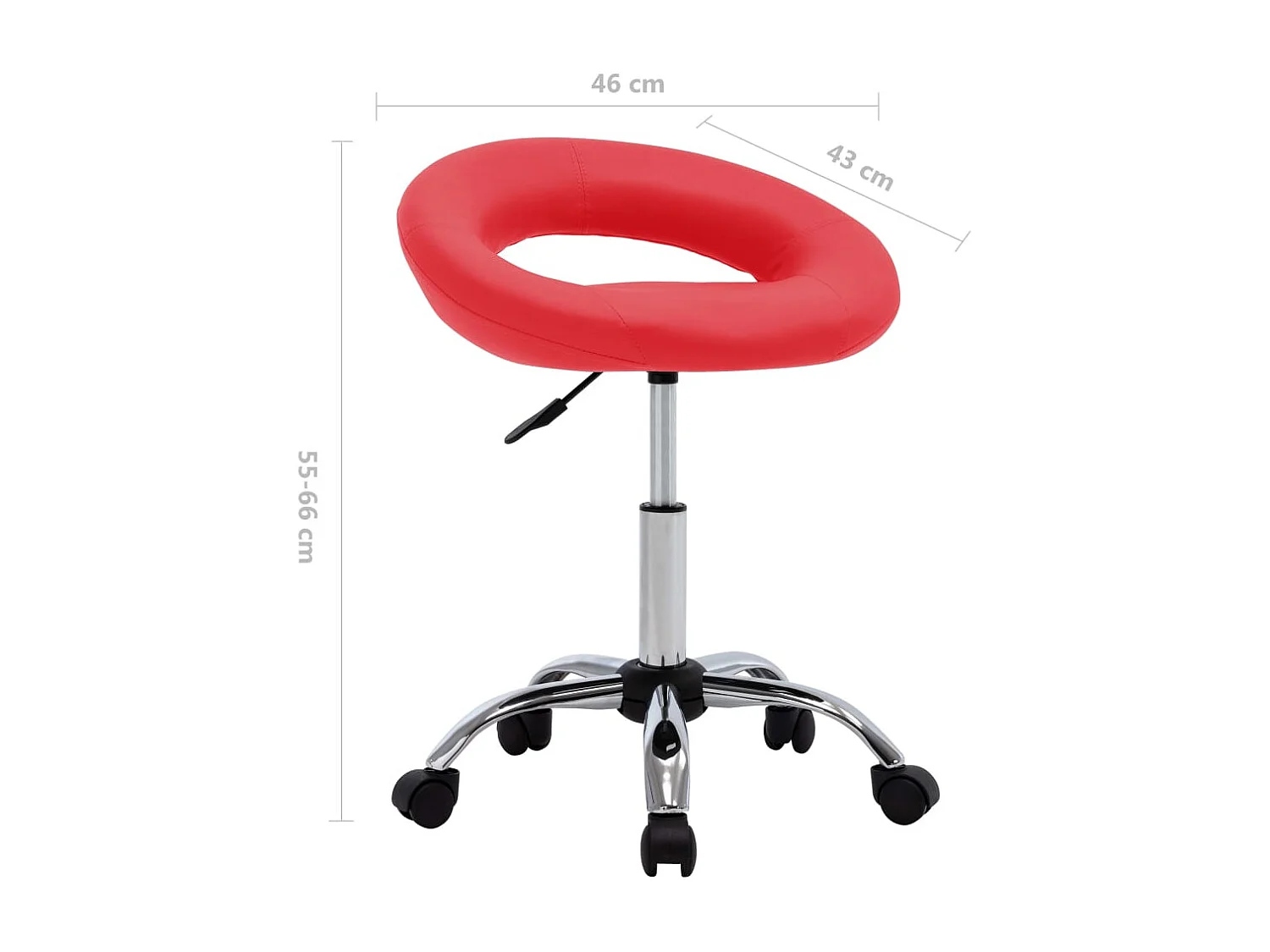 Prolenta Premium -  Chaise de travail roulante Rouge Similicuir