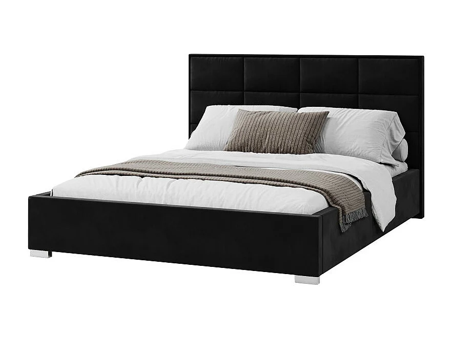 Lit coffre APOLLO 140 x 190 cm avec sommier à lattes relevable Noir