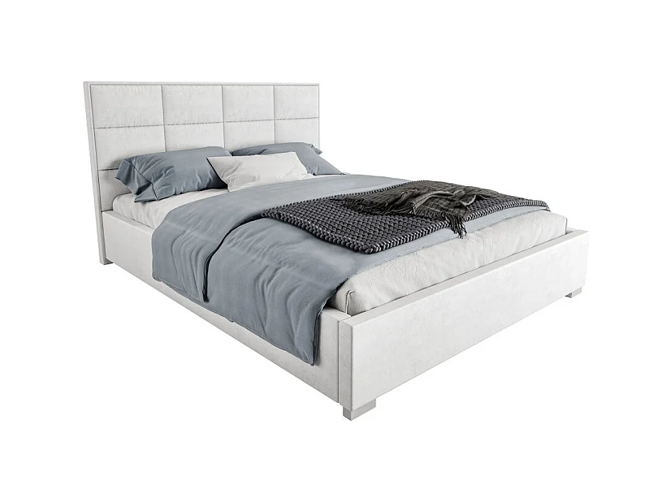 Lit coffre APOLLO 140 x 190 cm avec sommier à lattes relevable Blanc