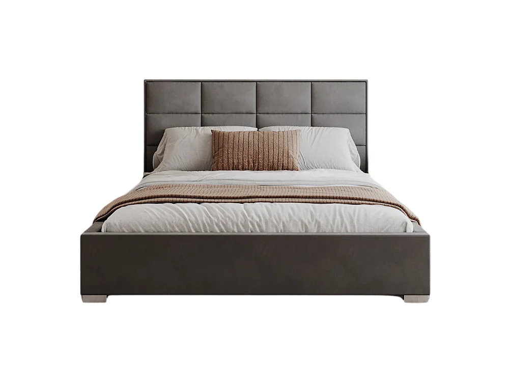 Lit coffre APOLLO 140 x 200 cm avec sommier à lattes relevable Gris Foncé